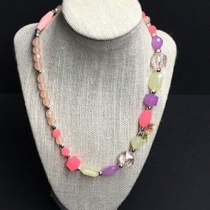 OshKosh Bgosh Necklace Silver Star Transluscent Pink Yellow Purple Green Glitter